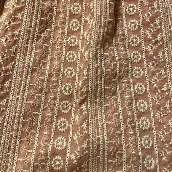 ZARA Malina Coquette Embroidered Pink White Floral Midi Dress 100% Cotton SZ S - Picture 8 of 12